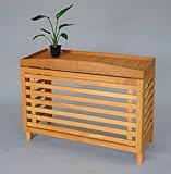 エアコン室外機カバー匠・よこ格子・縦ポイント（色：パイン）ヒバ材・木製【大型対応】