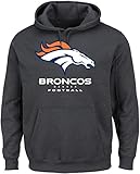NFL Denver BroncosメンズOur Team長袖スクリーン印刷フード付きフリースプルオーバー、大、チャコールヘザー
