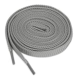 [uxcell] 靴紐 靴ひも 平型 平ひも シューレース ダブルレイヤー スニーカー アスレチック 男女兼用 2足 グレー 140 cm