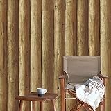 HaokHome 8030ヴィンテージ木製壁紙Rolls Tan /ブラウンログ古板ツリーFroest Plank壁画ホーム内部寝室装飾20.8 CM x 374」