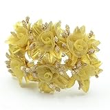 6pcs Golden Silver Glitter人工シルクフラワーブーケウェディングデコレーションスクラップブックDIY Handcarftフェイク花 One Size SEDFGJ3282886