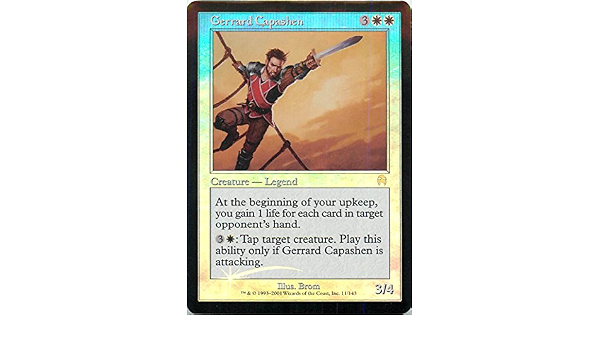 Amazon Co Jp マジックザギャザリング Mtg 白 英語版 ジェラード キャパシェン Gerrard Capashen Apc 11 レア Foil ホビー 通販