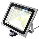 人感センサー付き LED投光器 50W 電球色 （3000K） 防水加工