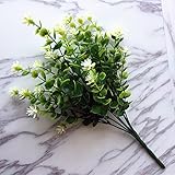 pragoo人工ユーカリ花Fakeブーケグリーン植物ホームガーデンウェディングの装飾パーティー部屋装飾2pcs ホワイト