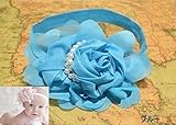 (ノーブランド品) ベビー ヘアバンド パール ヘッドバンド フォーマル 子供用 khb-001 ブルー