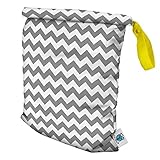Planet Wise Roll Down Wet Diaper Bag, Gray Chevron, Medium by Planet Wise