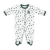 NCAA Michigan State Spartans Infant Polka Dot Footedクリーパードレス、新しい生まれ、グリーン