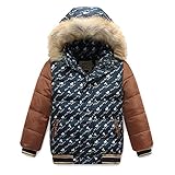 InitialG【イニシャルジー】キッズ ダウンコート ダウンジャケット トップス フード付き ファー付き 男女兼用 021-xzh-mlyr(130 画像の色 )