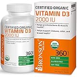 Bronson 有機ビタミンD3 2000 IUサプリメント、360錠