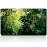 Green-Mana-Forest - ボードゲーム TCG プレイマット - 23.6x13.8インチ - TCG MTGプレイマットフリーバッグに対応
