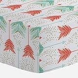 Carousel Designs Coral and Teal Arrows Crib Sheet by Carousel Designs