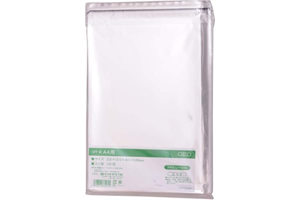 伊藤忠リーテイルリンク OPP袋 テープ付き (フタ付) 透明 封筒 包装 ラッピング 袋 厚さ0.03mm 【A4サイズ用】 100枚入