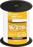 Southwire 55682144 250-Feet 16-Gauge 2 Conductor 16/2 Type SPT-2 Lamp Cord-Service Parallel Cord wit