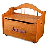 KidKraft Personalized Limited Edition Toy Box-Honey With Blue Library Font,Joseph [並行輸入品]