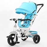 子供の三輪車1-7歳のベビーカーベビーバイクベビーバイク、星空スカイブルー/モーニングフォグブルー、77 * 52 * 107センチメートル (Color : Morning fog blue)