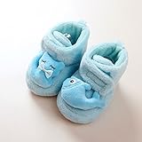 Sawors ベビー 赤ちゃん 靴下 靴 ソックス かわいい 保温ソックス ブーティー シューズ 厚手 出産お祝い ギフト 部屋靴 3色 乳幼児 男の子 女の子用 (S:6ヵ月~12ヵ月, ライトブル