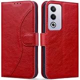 【Torske】Oppo A3 5G ケース 手帳型 ユニークなテクスチャー 質感たっぷり 保護パフォーマンス オッポ A3 5G ケース オッポ A3 Pro 5G 手帳 携帯ケース 軽量 カード入れ 手作り 清潔できちんとした外観 Oppo A3 Pro ケース Oppo A3 5G スマホケース オッポ A3 カバー レッド