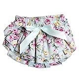 Sasairy ベビー ブルマ ぱんつ ベビー ブルマ お花ヘアバンドセット かわいい　夏 秋 綿 3段フリフリブルマ　見せパンツ ブルマ オーバーパンツ 子供 トレーニングパンツ　プリント×ブル―