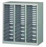 MA-315 レターケースA4判縦3列タイプ ニューグレー（引出色：透明）