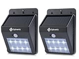 Syhonic ソーラーライト 8LED 人感センサー 防水自動点灯/消灯/充電モード 夜間連続使用可能 防犯可能 屋外/ガーデンなどの照明用 １年保証 YYR-001 （２個入り）