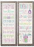 愛らしいプリンセスルールとA True Princess Set ; Great For A子の部屋またはNursery ; Two 8x18in Distressed Framed Prints