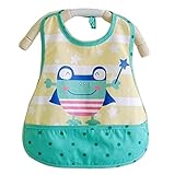 漫画の防水ベイビービブズポケットカエルとビブを食べる