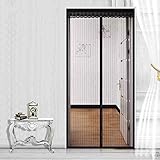 LINFON（100×210cm）玄関網戸 マグネット式 網戸カーテン 暖簾 自動的に閉まる ペットもスムーズに通過でき 虫除け 簡単取り付け マジックテープ付き メッシュ ベランダ 勝手口 開き戸・