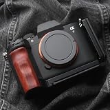 RYDSCAM 実木 カメラグリップ 、対応 Sony ソニー a7v A7M5 α7V Alpha 7 Mark V カメラ専用 L型クイックリリース プレート·独自防滑指溝·超極細繊維植絨·高級珍木 木製ハンドル (赤檀黒板-縦撮りプレート)