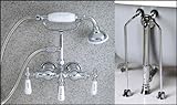Chrome Clawfoot Tub Faucet with Handshower, Drain, Supply Lines by Barclay