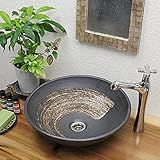 信楽焼 3カラーから選べる 洗面ボール 【黒刷毛目 手洗い鉢（小型） tr-2201】洗面鉢 洗面器 洗面シンク 洗面ボウル 洗面台 手洗い 手洗い器 陶器洗面 陶器 焼き物 しがらき焼 おしゃれ オシャレ 和風 洋風