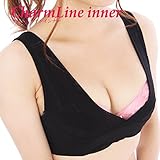 チャームラインインナー（BLACK）【3枚セット】バストアップ・脇肉シェイプ★サイズ無料交換保証つき (L（87～94cmのお客様へ推奨）)