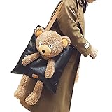 (ガラーボ) GALARVO くまさんバッグ テディベア バッグ バック かばん 鞄 トートバッグ マザーズバッグ A4 通勤 通学 プレゼント (ブラック)