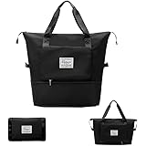 Orshawer Large Capacity Folding Travel Bag, Portable Expandable Carry on Bag, Waterproof Dry and Wet Separation Sports Duffel