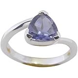 アイオライト素敵なリング925固体スターリングシルバージュエリー [並行輸入品]