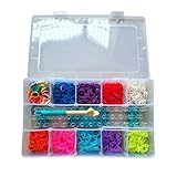 AteaMart ルームバンドブレスレット 製作キット&クリップ （キット内容：2000個Bandz+75個S-Clips+1個Loom+1個編み台）〔 並行輸入品〕
