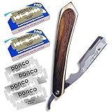 Kazakiri シュタルクウッド 感動深剃り カミソリ 【プロ理容師が監修】 髭剃り 顔剃り 替刃40刃（20枚）付き 西洋剃刀 メンズ