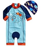 Baby Boyプリント長袖ワンピースラッシュガードサーフィン水着ボディスーツ カラー: ブルー