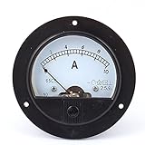 uxcell　アナログ電流計　アンペアメーター　クリア、白、黒　電流測定テスター　電流計　微調整　パネルマウント