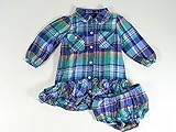 Ralph Laurenラルフローレンベビー女の子柄長袖チェック柄ワンピースパンツ2点セット9ヶ月用70cm [ウェア&シューズ]