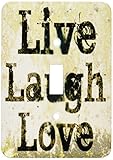 3drose LLC lsp _ 27986 _ 1 EarthイエローLive Laugh LoveインスピレーションSingle切り替えスイッチ