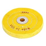 uxcell　研磨ホイール　50-ポリコットンモスリン　直径　120 mm　アーバーホール　16mm　ジュエリー　イエロー