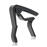 FamGift ワンタッチ ギター カポ タスト エレキ クラシック カポ ギター ィック（ブラック）