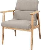 1人掛け北欧風木肘ソファ 幅63cm 布張 リズ ベージュ 1人掛け北欧ソファ 幅63cm 布張 リズ ベージュ rto-881be