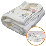 ペコリッペ 8重 ガーゼケット 肌触り抜群 赤ちゃん快適 ブランケット オーガニックコットン 出産祝いに (110×110, くまさん)