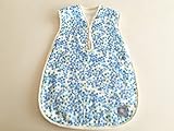 bebe couture(ベベクチュールベビー用品専門店)日本製ベビースリーパー・ブルーミモザ柄・コットンパイル＆ダブルガーゼ100％