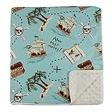 マイBlankeeトレジャーハントオーガニックコットンブルーMinkyドットクリームベビー毛布/ワット、30 "X 35"