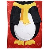 Genuine Snug Rug Sleeved Blanket Warm Fleece Christmas Themed - Penguin