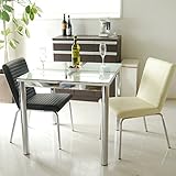 東馬 ダイニングテーブルセット 3点セット N-フレスコ80ダイニングテーブル/Y-802チェア2脚（ブラック2脚）