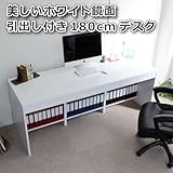 【予約販売6月下旬入荷予定】パソコン デスク ハイグロス 180cm 幅 ホワイト SAV023-HG