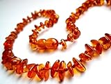 Certified Natural Batlic Amber Baby Teething Necklace - Cognac Split - *SCREW CLASP* *SAFETY KNOTTED
